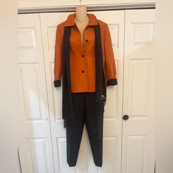 Kasper Orange and Gray Women's Pantsuit size 12P - Picture 1 of 5